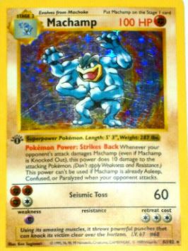 1999 Pokémon Base Set 1st Edition Machamp #8 - $16,499