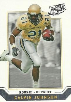 CALVIN JOHNSON 2007 DONRUSS PRESTIGE ROOKIE PREMIERE JERSEY RC #163