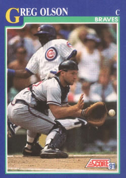 1992 Donruss #386 Greg Olson VG Atlanta Braves