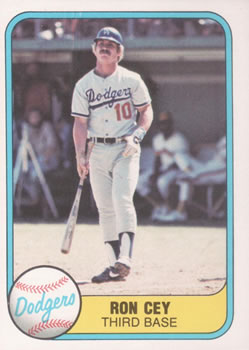 1986 Topps RON CEY Baseball Card #669. CHICAGO CUBS.