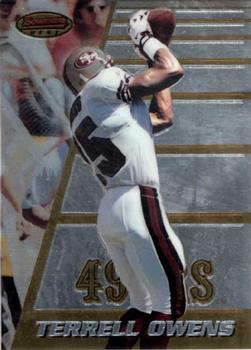 Terrell Owens player worn jersey patch football card (San