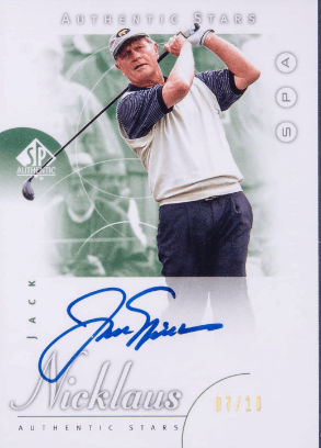 2014 Upper Deck SP Authentic Tiger Woods Tribute Jack Nicklaus Signed Card #TWJN /1