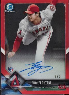 2018 Bowman Chrome Red Refractor Shohei Ohtani Rookie Card /5 #SO - $49,200 - $240,000