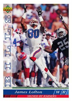 Autographed James Lofton Buffalo Bills 1991 Topps Stadium Club card #89