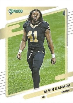 Alvin Kamara New Orleans Saints Mosaic Gold Reactive Prizm Base Card #144