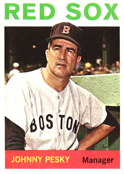 1952 Topps JOHNNY PESKY Red Sox #15 BLACK BACK SGC 4 VG/EX