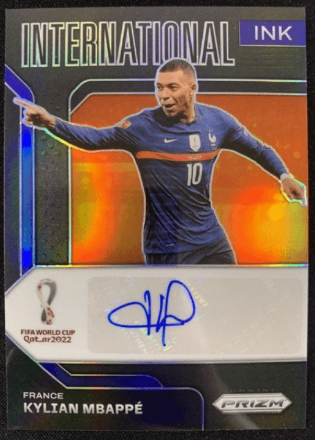 2022 Panini Prizm World Cup Kylian Mbappe Golden Auto /10 #IKM