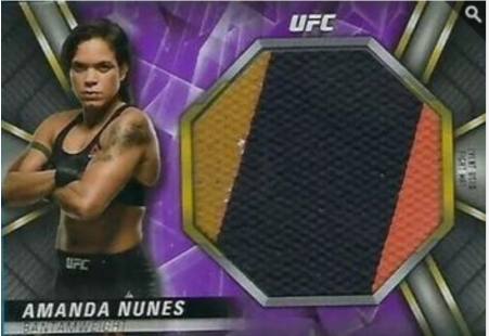 2019 Topps UFC Knockout Jumbo Fight Mat Relics Purple Amanda Nunes /25