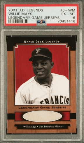 2001 Upper Deck Legends Willie Mays Legendary Game Jersey #J-WM