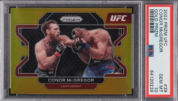 2022 Panini Prizm UFC Gold Prizms Conor McGregor #39 /10—$8,400