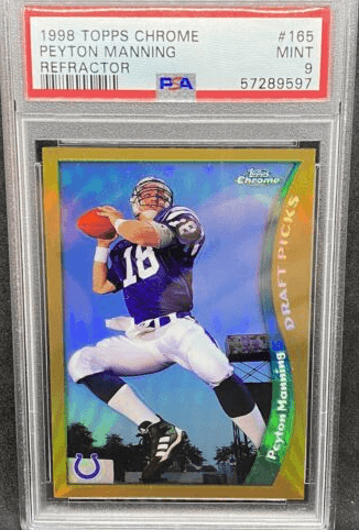 1998 Topps Chrome Peyton Manning Rookie Refractor #165