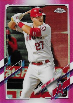 Mike Trout 2021 Topps Chrome Baseball Card #27 Graded CSG 8