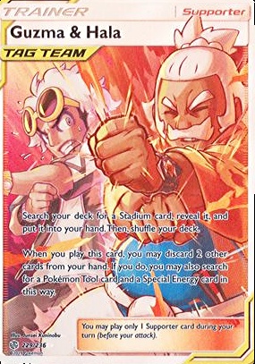 2019 Pokemon Sun & Moon Cosmic Eclipse #229/236 Guzma & Hala Value null |  Collectibles.com