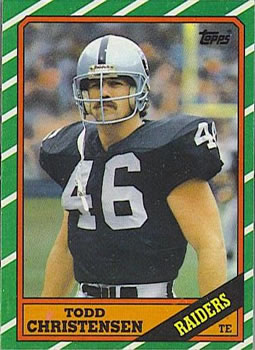 1989 Todd Christiansen Los Angeles Raiders NFL Franchise Game Card