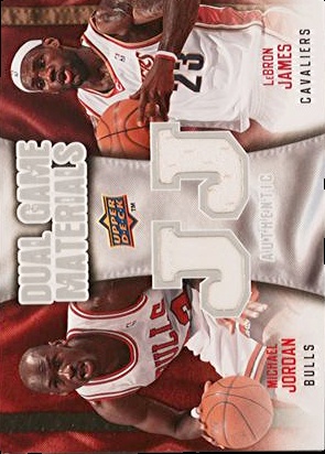 2009 Upper Deck Dual Game Materials #DG-ML Michael Jordan / LeBron James  Value - Basketball