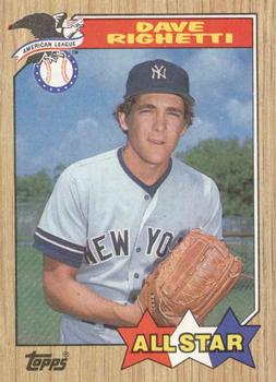 Dave Righetti 1988 Topps #66 Mini Autograph Baseball Card NY