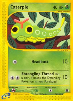 2002 Pokemon Expedition Base Set #96/165 Caterpie Value null |  Collectibles.com