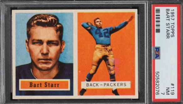 1957 Topps #119 Bart Starr Rookie Card