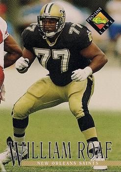 Willie Roaf autographed football card (New Orleans Saints) 1995