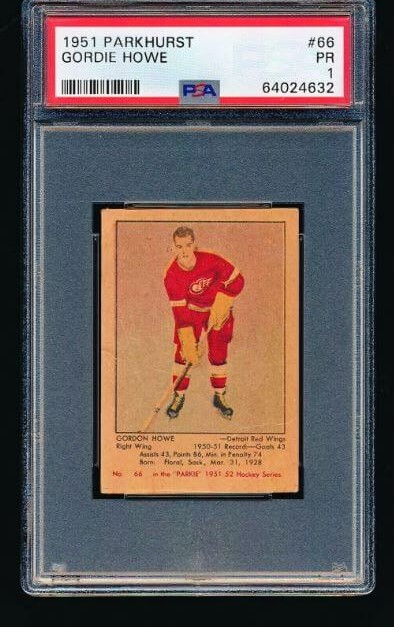 1951 Parkhurst Gordie Howe Rookie Card #66