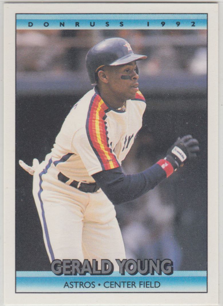 Gerald Young autographed baseball card (Houston Astros) 1992