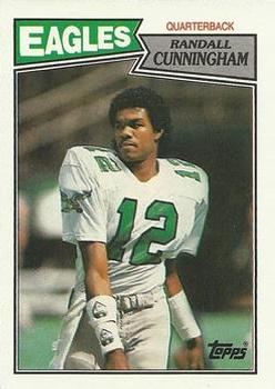 PSA 7 NR MINT FOOTBALL CARD 1987 TOPPS RANDALL CUNNINGHAM ROOKIE EAGLES