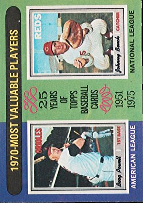 1975 Topps #208 Boog Powell / Johnny Bench Value Baseball