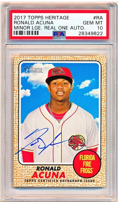 2017 Topps Heritage Ronald Acuna Auto #RA