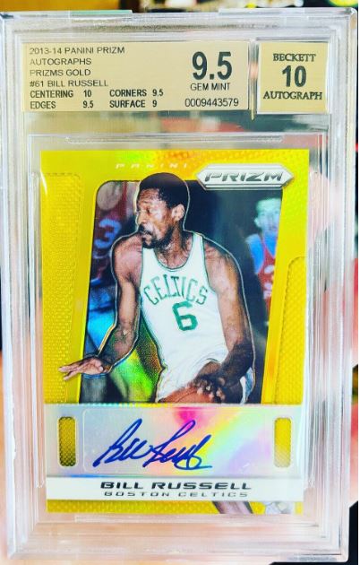 2013 Panini Prizm Autograph Gold Prizm Bill Russell