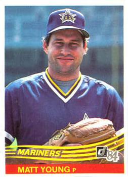 Matt Young Seattle Mariners 1984 Fleer Autographed Card. This