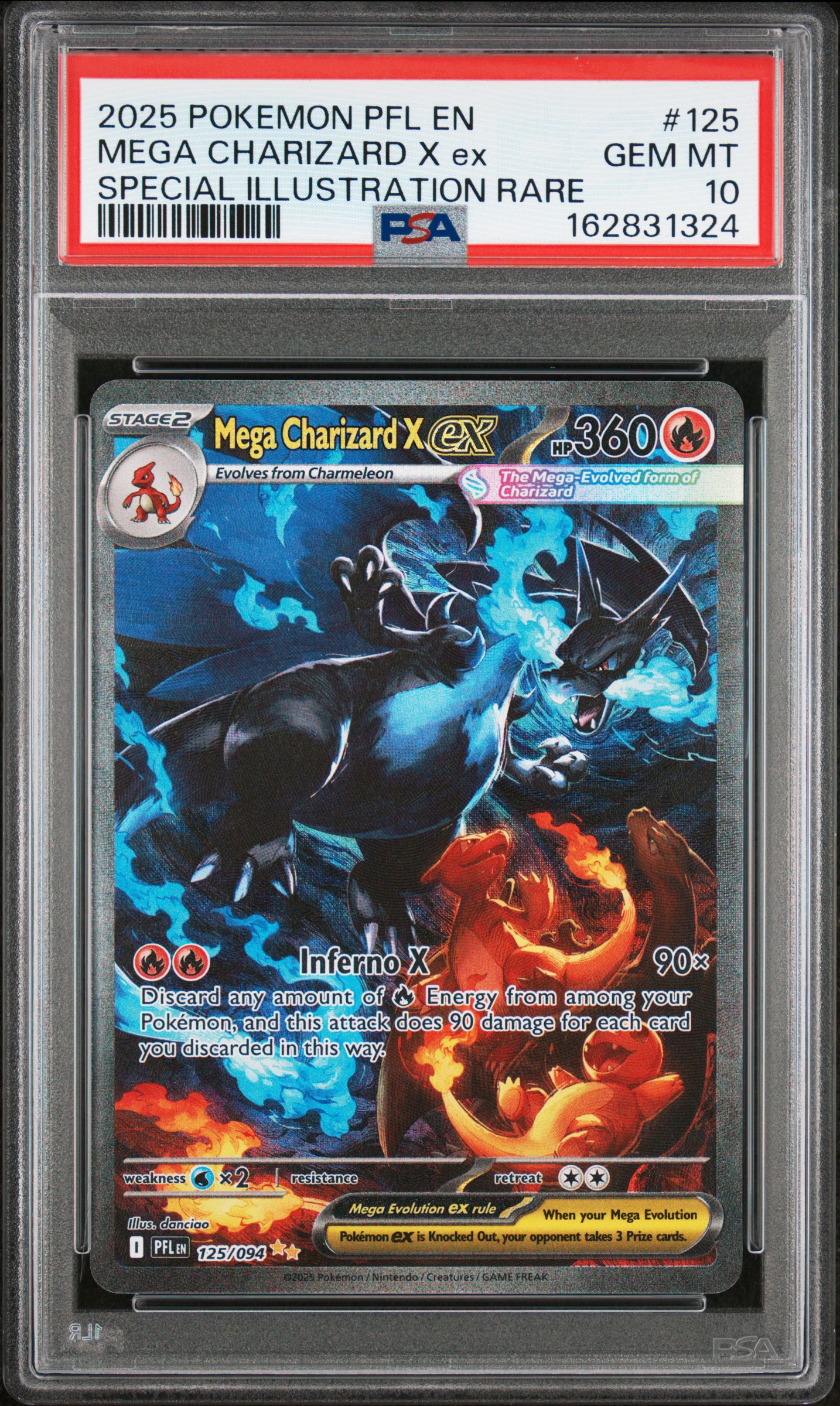 Mega Charizard X ex Special Illustration Rare, Phantasmal Flames · PSA 10