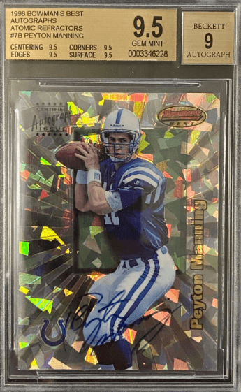 1998 Bowman's Best Refractor Peyton Manning RC #112