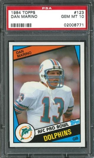 1984 Topps Dan Marino Rookie Card #123