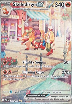 skeledirge pokemon card value Ex 34 Prices [R] Fiery Vocals (50) Attach up to 2 Basic Energy cards from your discard pile to your Pokmon in any way you like Skeledirge ex Trading Cards: Values,
