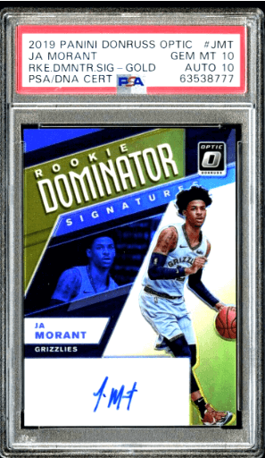 2019 Panini Donruss Optic Ja Morant RKE. DMNTR. SIG - GOLD