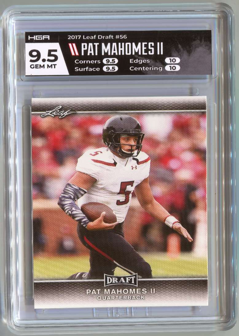 Patrick Mahomes 2017 Leaf Draft #56 Rookie Card - BGS 10 Pristine