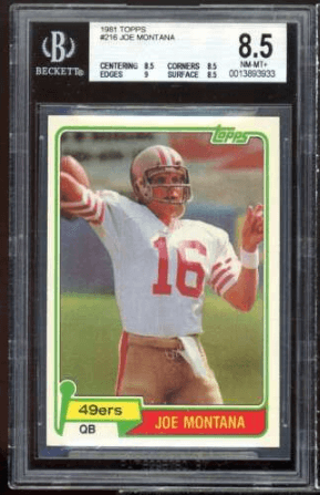 1981 Topps Joe Montana Rookie Card #216