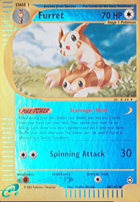 2003 Pokemon Aquapolis Reverse Holographic #48 Furret Value null |  Collectibles.com