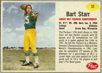 1962 Topps Football Card #63 Bart Starr Green Bay Packers EX