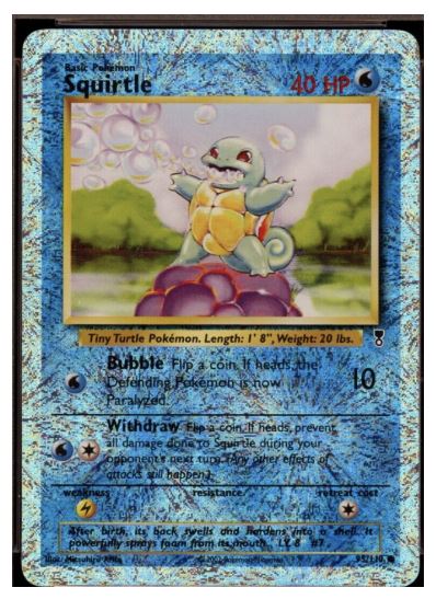 2002 Pokémon Legendary Reverse Foil Squirtle #95- $24,999