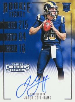 JARED GOFF PATCH CARD SP#/288 LOS ANGELES RAMS 2016 PANINI