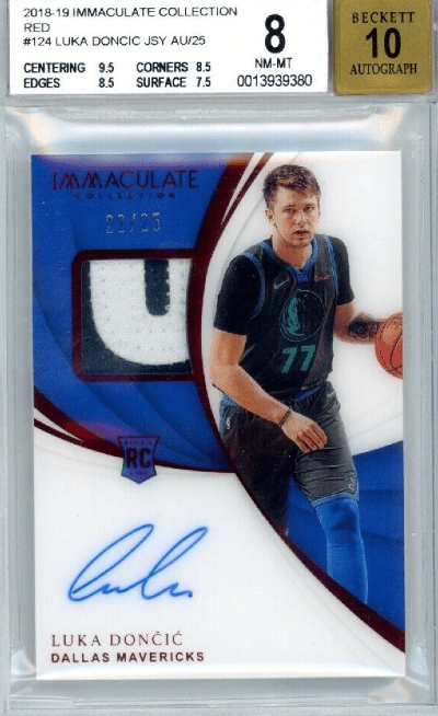 2018-19 Immaculate Collection Luka Doncic RC Auto Patch #124 /99