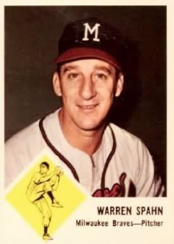 1955 Topps #31 Warren Spahn Milwaukee Braves Baseball Card Low Grade