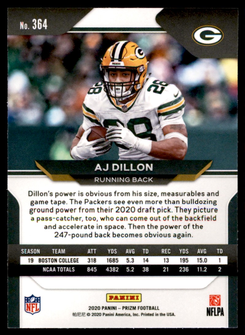 PANINI NFLカード GOLD STANDARD AJ DILLON GREEN BAY PACKERS 47/49 #264 送料無料 中古 IT1 Las mejores ofertas en 2023 Panini Gold Standard A. J.