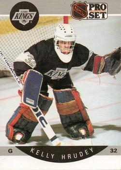 1986-87 Topps of Kelly Hrudey sporting a headband and rubber