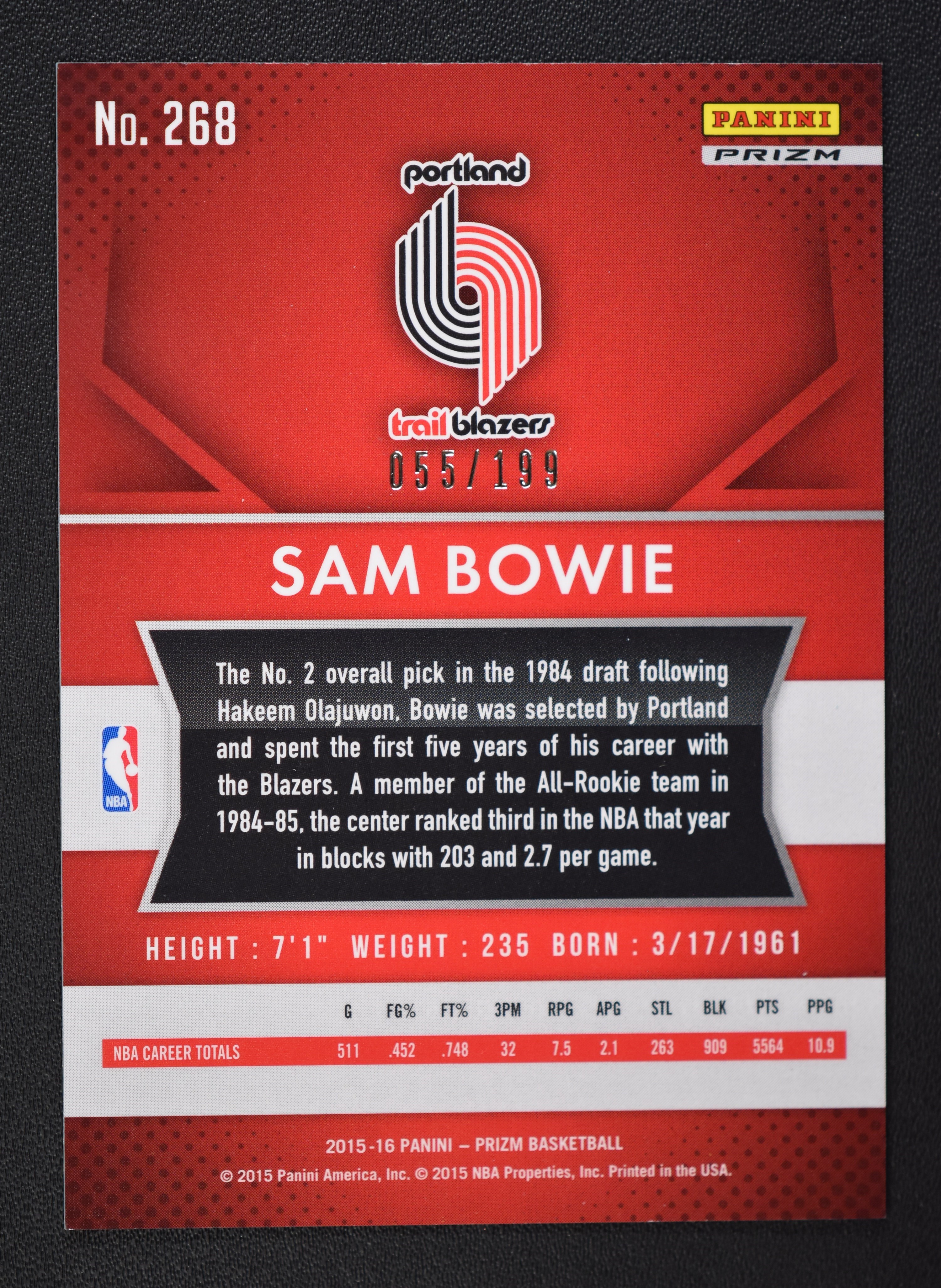 Sam Bowie Cards: Values, Rookies | Collectibles.com