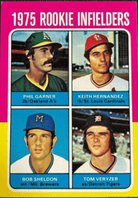 1975 Topps Rookie Infielders (Phil Garner/Keith Hernandez/Bob Sheldon/Tom Veryzer #623