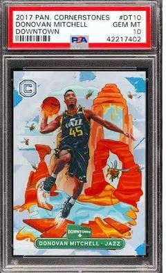 2017 Panini Cornerstones Downtown Donovan Mitchell Rookie Card #DT10