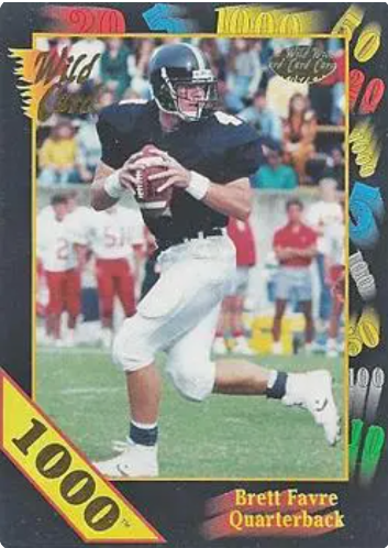 1991 Wild Card Draft 1000 Stripe Brett Favre Rookie Card #119  - The Most Expensive Rookie Card