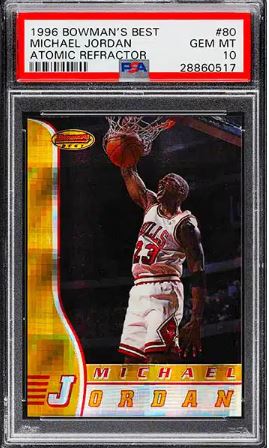 1996 Bowman’s Best Atomic Refractor Michael Jordan #80